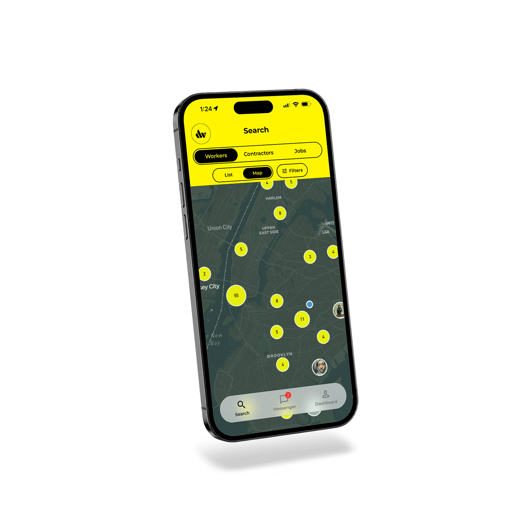 Dayworker worker search on mobile